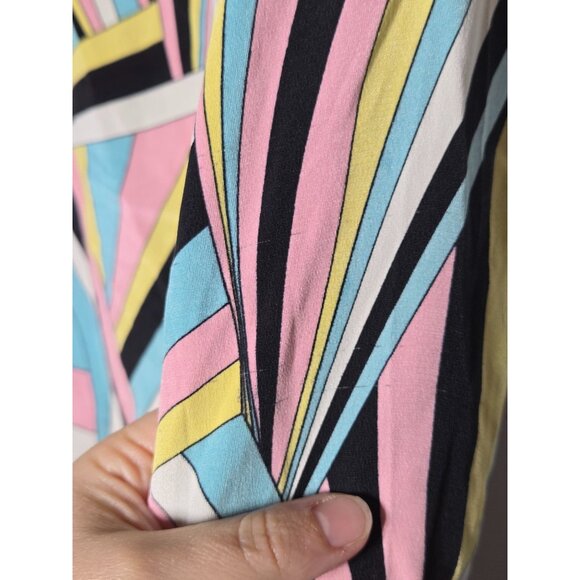 Mel & Lisa Womens 100% Silk Multicolor Abstract Button-Up Blouse Size 10 Artsy - Picture 4 of 11